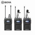 Sistema de microfone sem fio de canal duplo UHF de alta qualidade BOYA BY-WM8 Pro atualizado